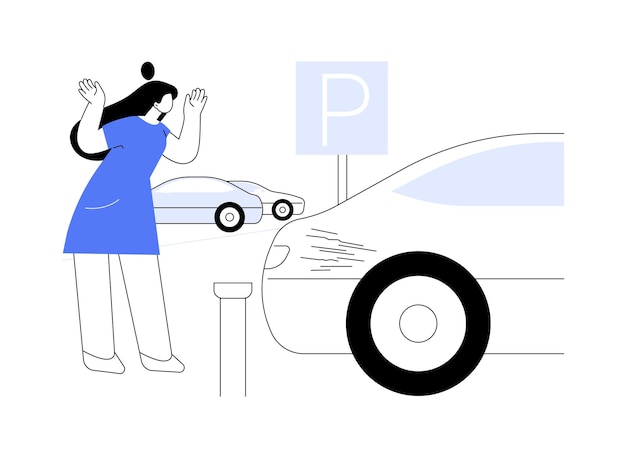 Illustration vectorielle de concept abstrait d'accident de stationnement