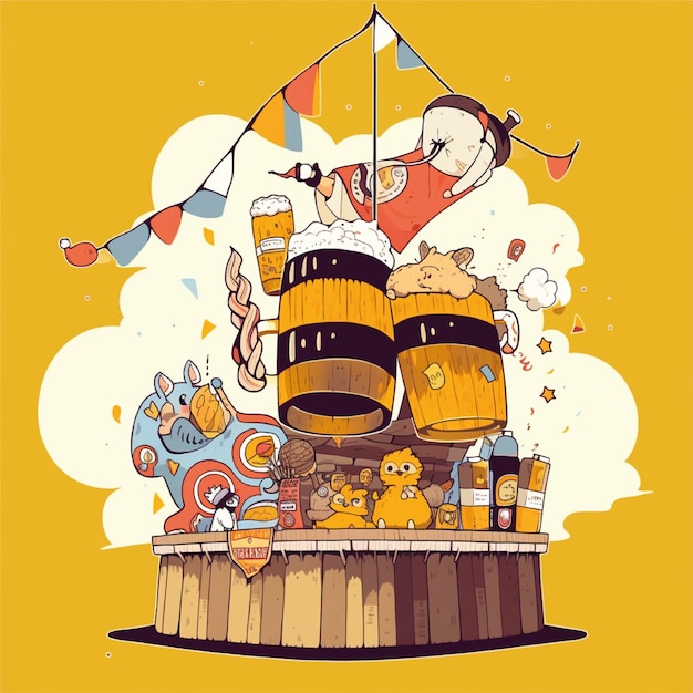 illustration vectorielle de la conception du festival de la bière