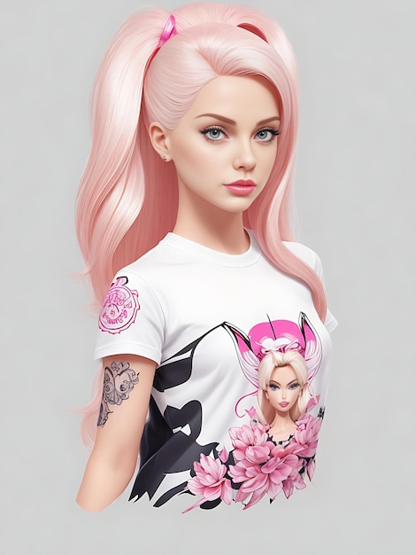 Illustration vectorielle Conception minimaliste de Barbie Oeuvre tendance