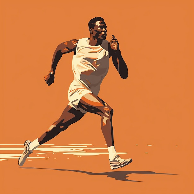 Photo illustration vectorielle de la conception plate de l'athlète coureur