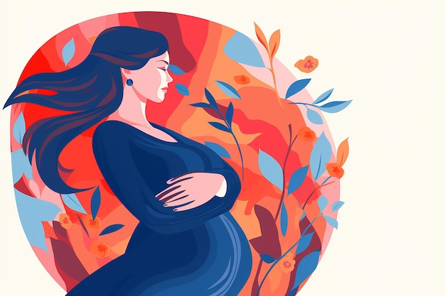 Illustration vectorielle de dessin animé de femme enceinte