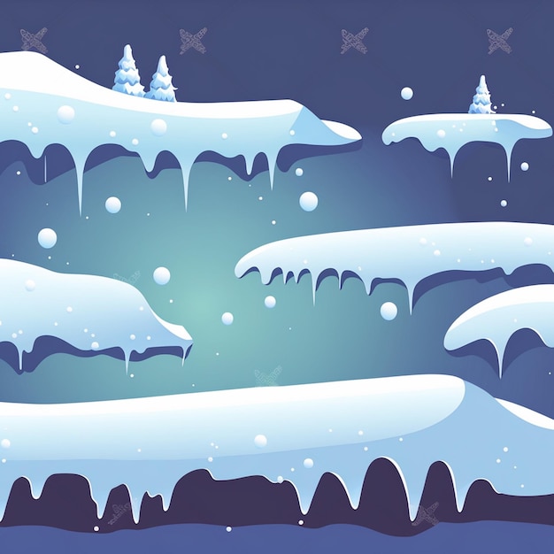 Illustration vectorielle de dessin animé de la neige