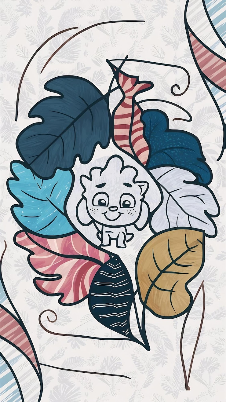 Photo illustration vectorielle de dessin animé plat avec cadre de feuille dessiné à la main