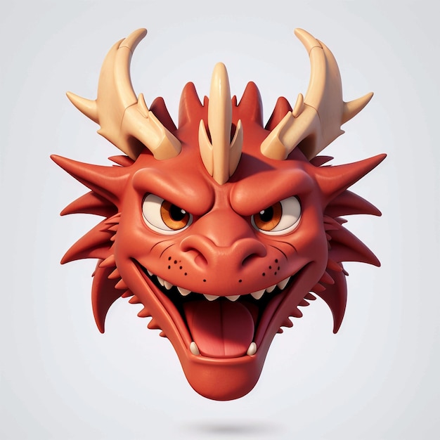Photo illustration vectorielle de dessin animé de tête de dragon en colère