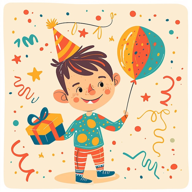 illustration vectorielle dessinée à la main d'une fille joyeuse