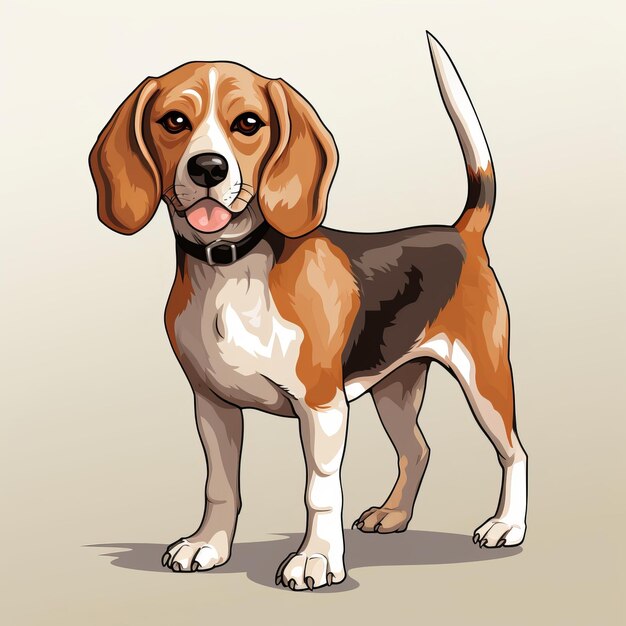 Illustration vectorielle détaillée du chien Beagle dans le style 8 bits