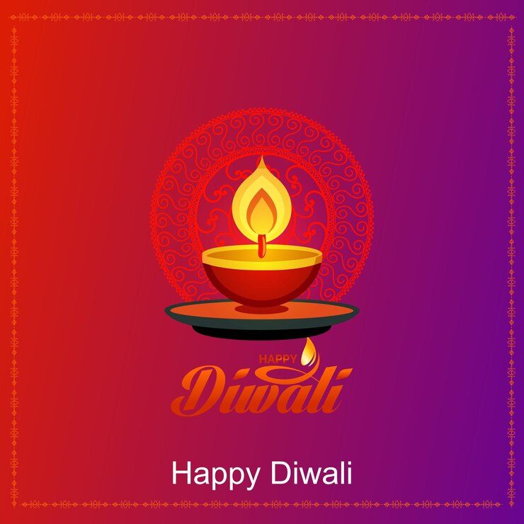 Photo illustration vectorielle de diwali heureux carte de diwali de fête modèle de conception avec des lumières dorées de lampe