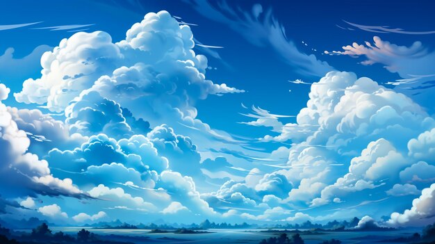 Illustration vectorielle du ciel bleu avec des nuages