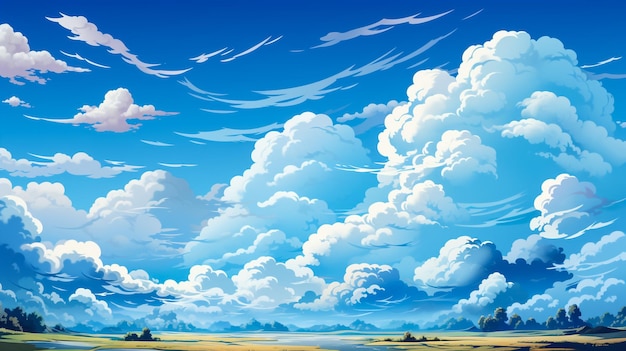 Illustration vectorielle du ciel bleu avec des nuages