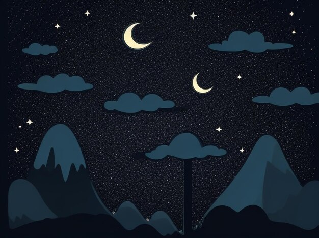 Photo illustration vectorielle du ciel étoilé de nuit