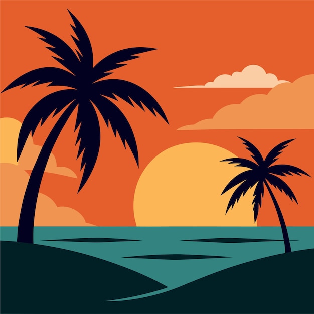 Illustration vectorielle du fond du coucher de soleil