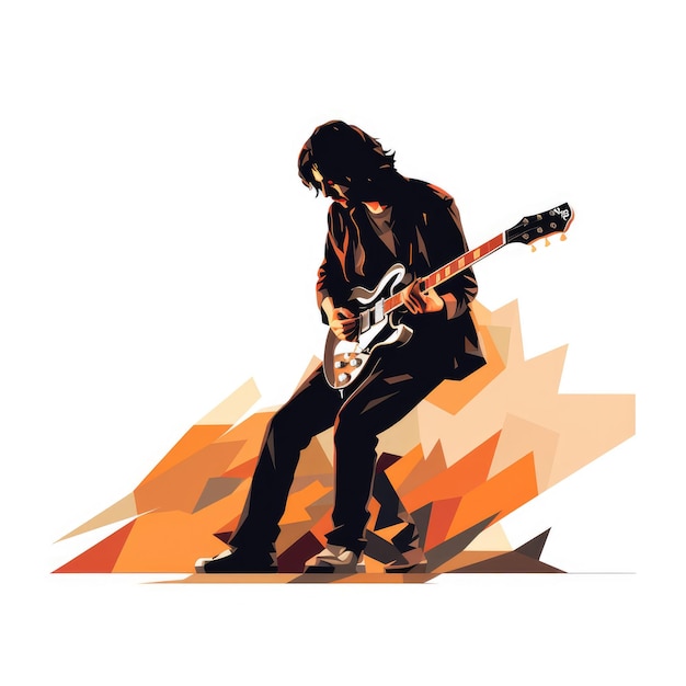 Illustration vectorielle du guitariste générée par l'IA