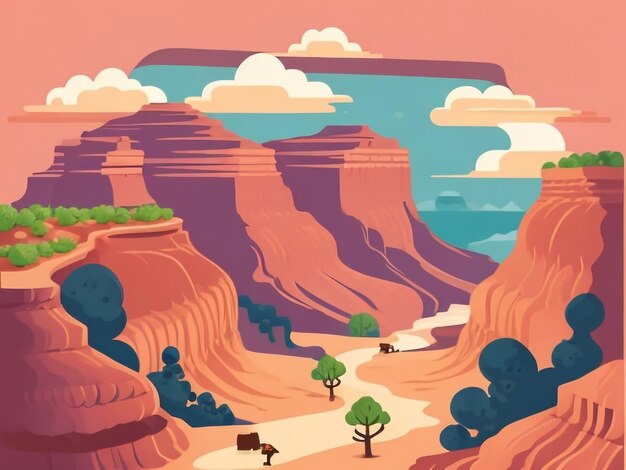 Photo illustration vectorielle du parc national du grand canyon