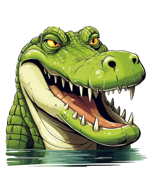 Illustration vectorielle du personnage de crocodile de dessin animé