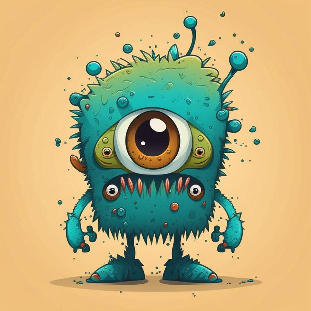 Illustration vectorielle du personnage de dessin animé Baby Monster