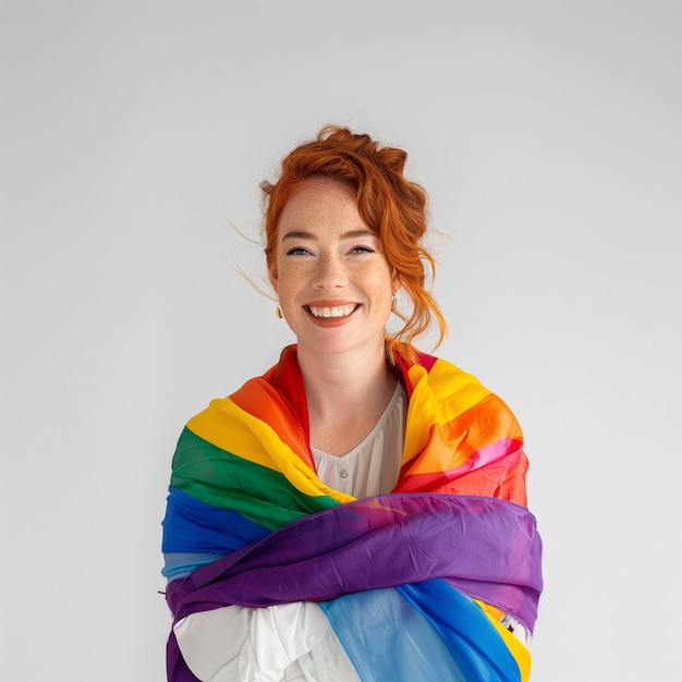 illustration vectorielle d'une femme souriante avec une coiffure en plumes colorées happycore couleurs vives