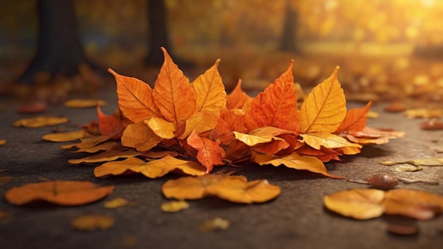 Illustration vectorielle des feuilles d'orange d'automne