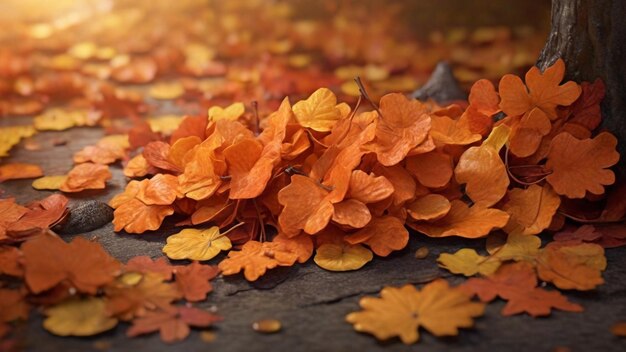 Photo illustration vectorielle des feuilles d'orange d'automne