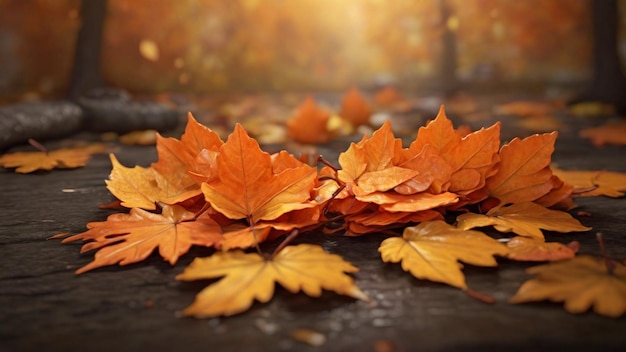 Photo illustration vectorielle des feuilles d'orange d'automne