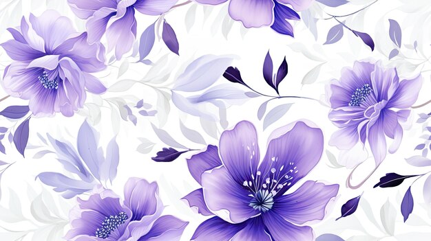 illustration vectorielle de fleurs violettes à l'aquarelle