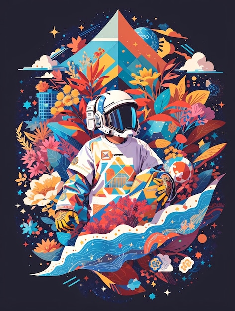 Illustration vectorielle de galaxie colorée pour la conception de t-shirts