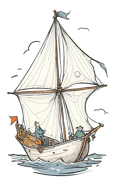 illustration vectorielle gravure de style vintage de voyages et de navires à voile concept de voyage