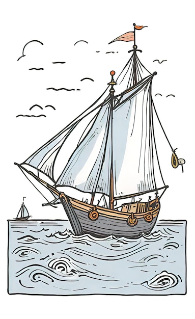 illustration vectorielle gravure de style vintage de voyages et de navires à voile concept de voyage