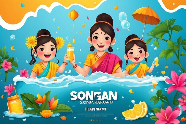 Illustration vectorielle de Happy Songkran