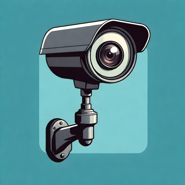 Illustration vectorielle de l'icône d'une caméra de surveillance moderne