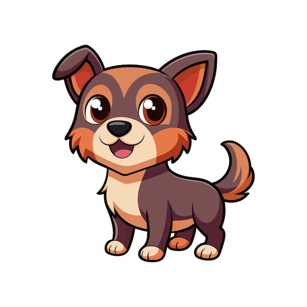 Illustration vectorielle de l'icône de dessin animé de chien mignon