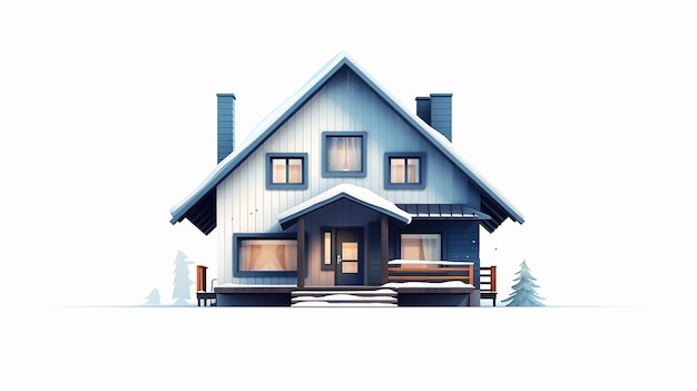 illustration vectorielle d'icône isolée de maison extérieure réalisée par l'IA générative