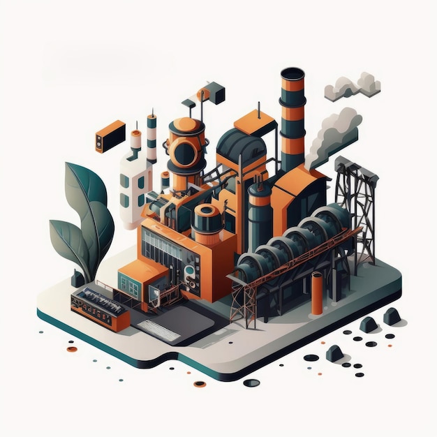 Illustration vectorielle de l'industrie et de la technologie Fabriquée par AIArtific