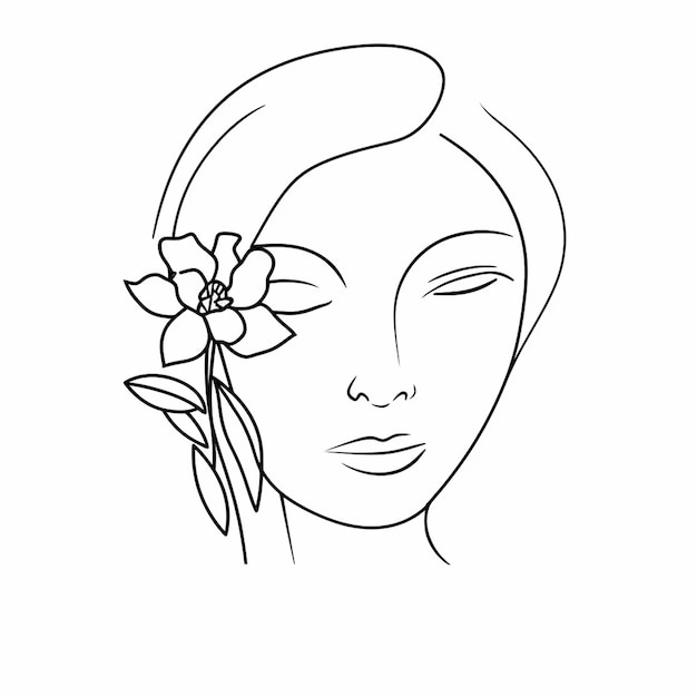 Illustration vectorielle libre de femme dessinée à la main avec des fleurs