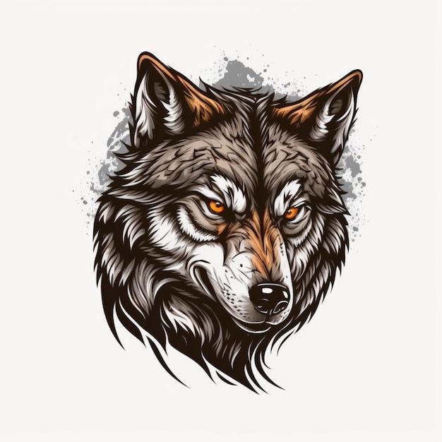 illustration vectorielle de loup logo cool