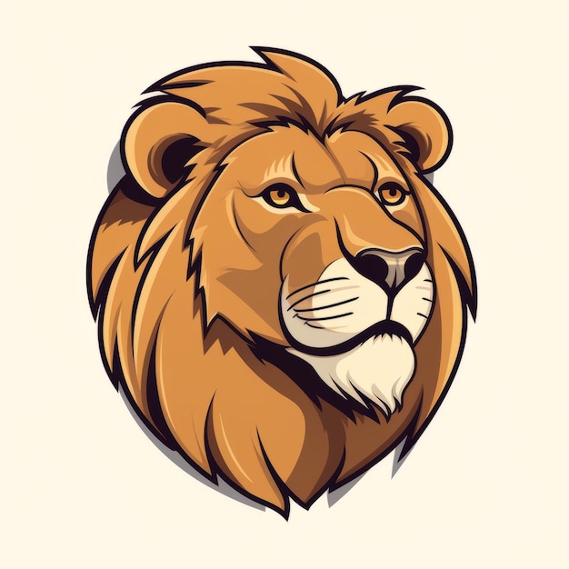 L'illustration vectorielle de la mascotte de dessin animé du lion propre et simple