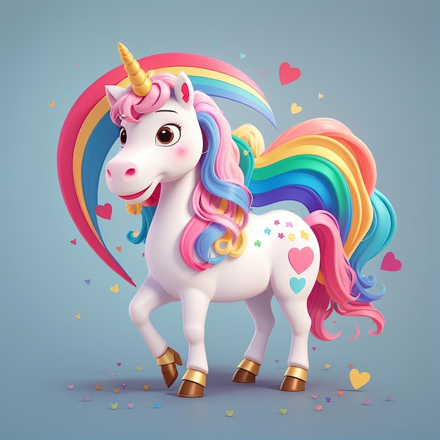 Photo illustration vectorielle de la mascotte de l'unicorne debout pour l'impression sur le web