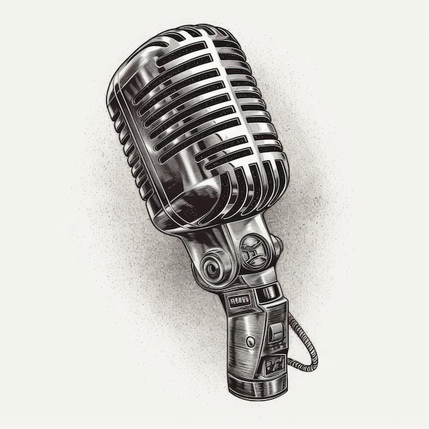 Photo illustration vectorielle de microphone pour t-shirt dessiné dans adobe illustrator