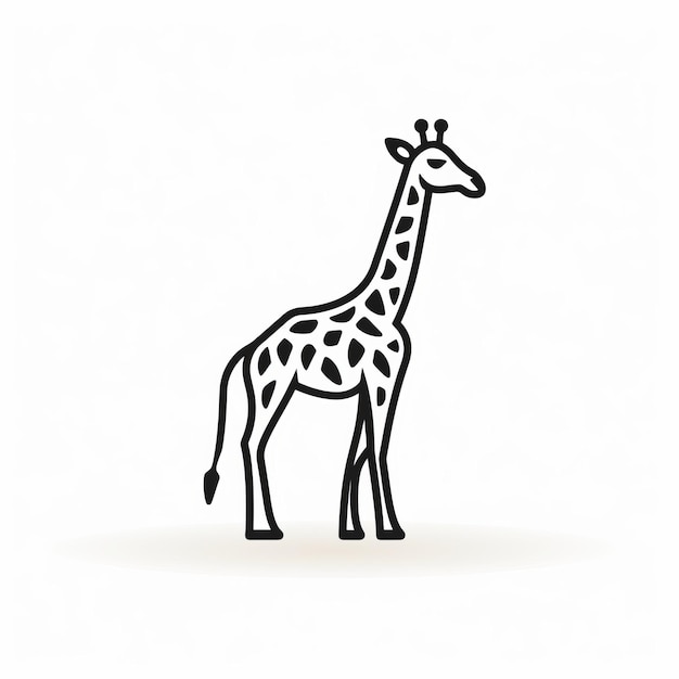 Illustration vectorielle minimaliste d'une girafe noire sur fond blanc