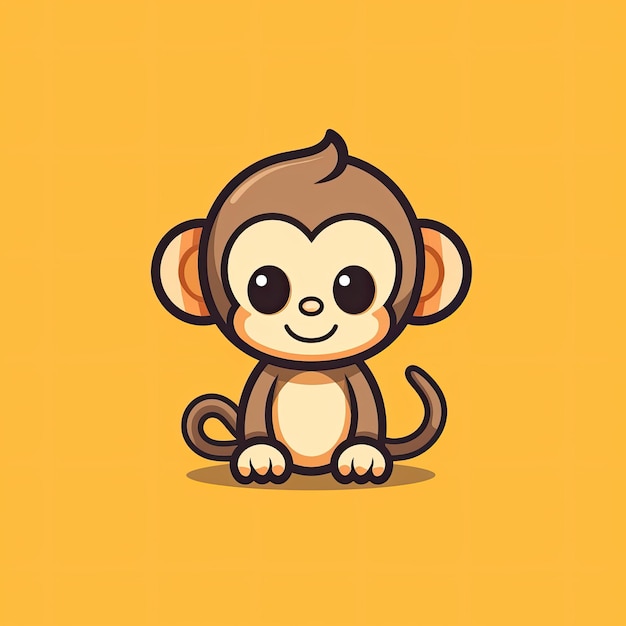 Cette illustration vectorielle montre une icône de singe adorable