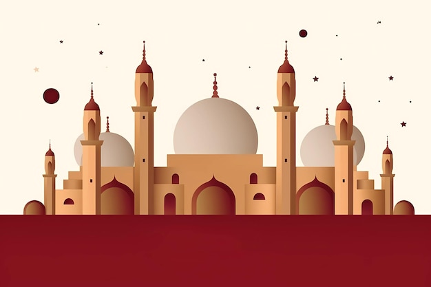 Une illustration vectorielle d'une mosquée avec un dôme et les mots 'al - nazare' dessus.