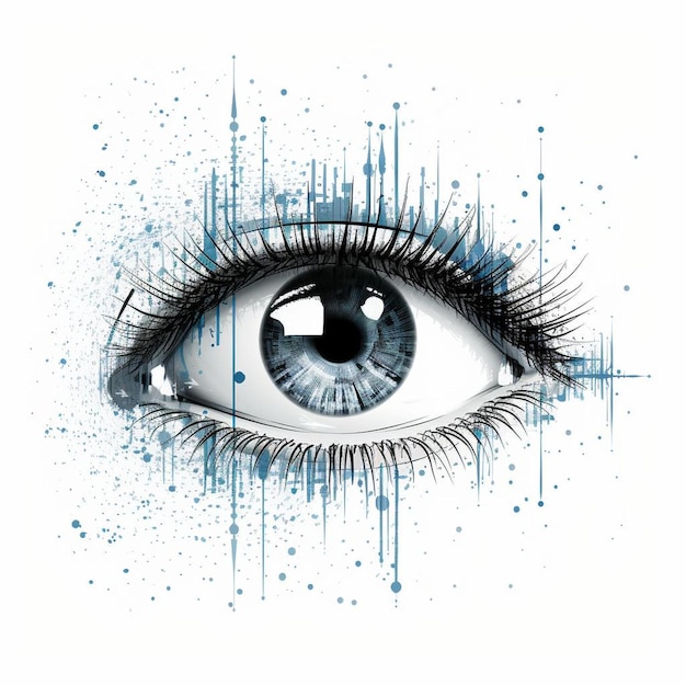 illustration vectorielle de l'œil humain réalisée par Halftone Patter