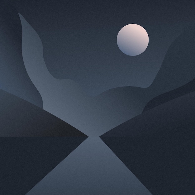 Photo illustration vectorielle avec paysage, sombre, montagne