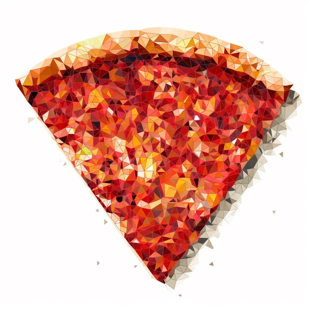 Une illustration vectorielle d'une pizza avec des triangles