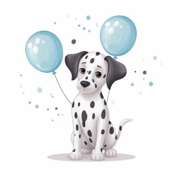 illustration vectorielle plate d'un chien de Dalmation sur un fond blanc plat