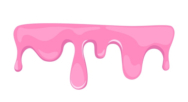 L'illustration vectorielle plate montre un flux continu de colle rose. Cet élément de conception offre une représentation ludique d'une substance fluide parfaite pour les projets créatifs, les arrière-plans ou les conceptions thématiques.