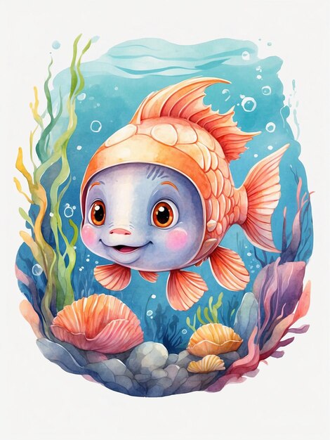 illustration vectorielle de poisson rouge dessinée à la main