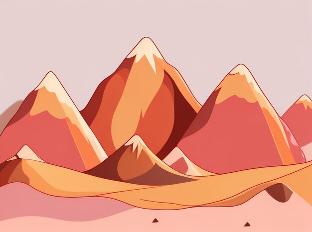 Illustration vectorielle de rendu 3D des montagnes