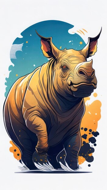 Photo illustration vectorielle d'un rhinocéros