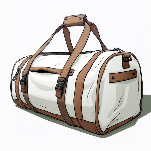 Photo illustration vectorielle d'un sac à dos rectangulaire dans le style anime de dessin animé kawaii