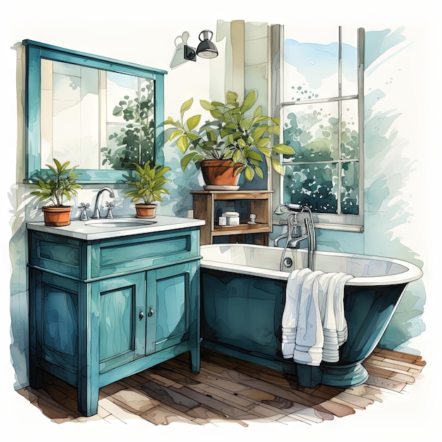 Illustration vectorielle d'une salle de bain